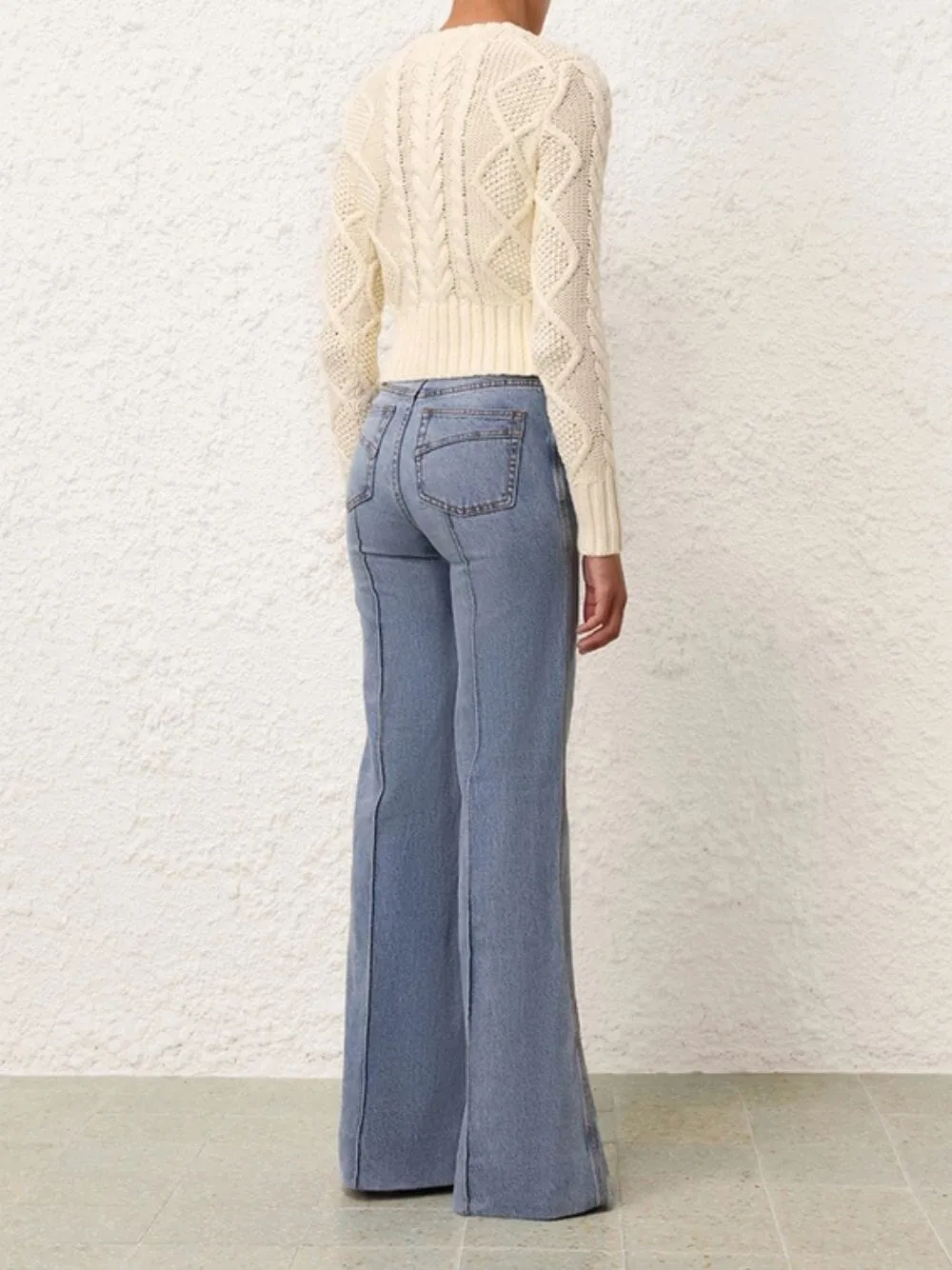 Cream Cable Knit Sweater sold by Fashion Clinic product image thumbnail 4