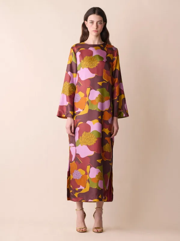 Shirley Printed Silk Twill A-Line Dress sold by Fashion Clinic