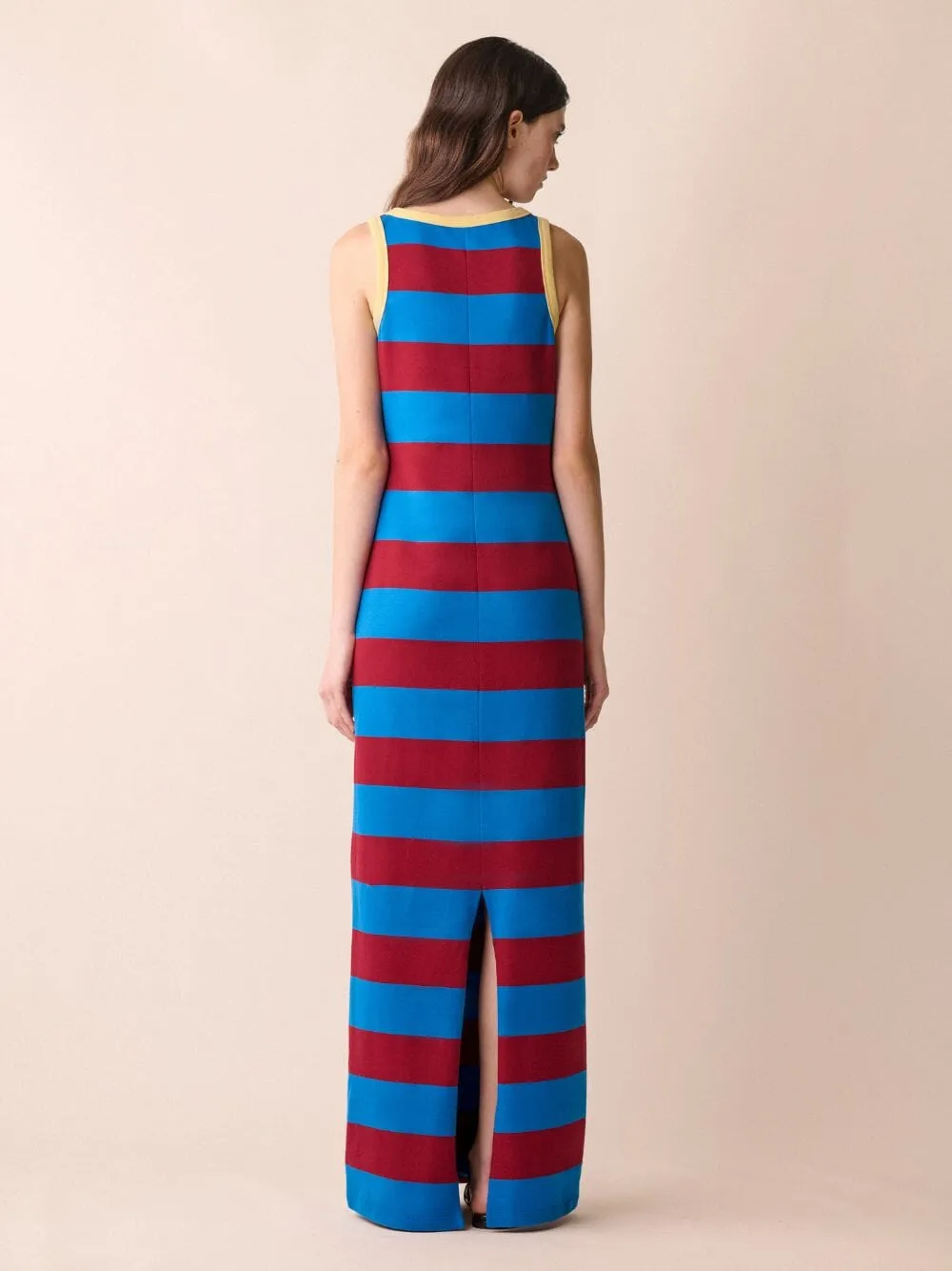 Saiph Striped Tank Top Dress With Embroidered Patch sold by Fashion Clinic product image thumbnail 4