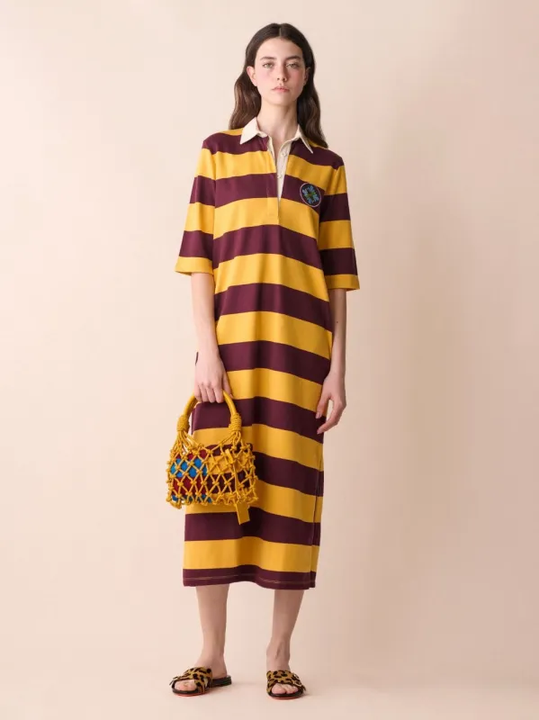 Cetus Striped Polo Dress With Embroidered Patch sold by Fashion Clinic