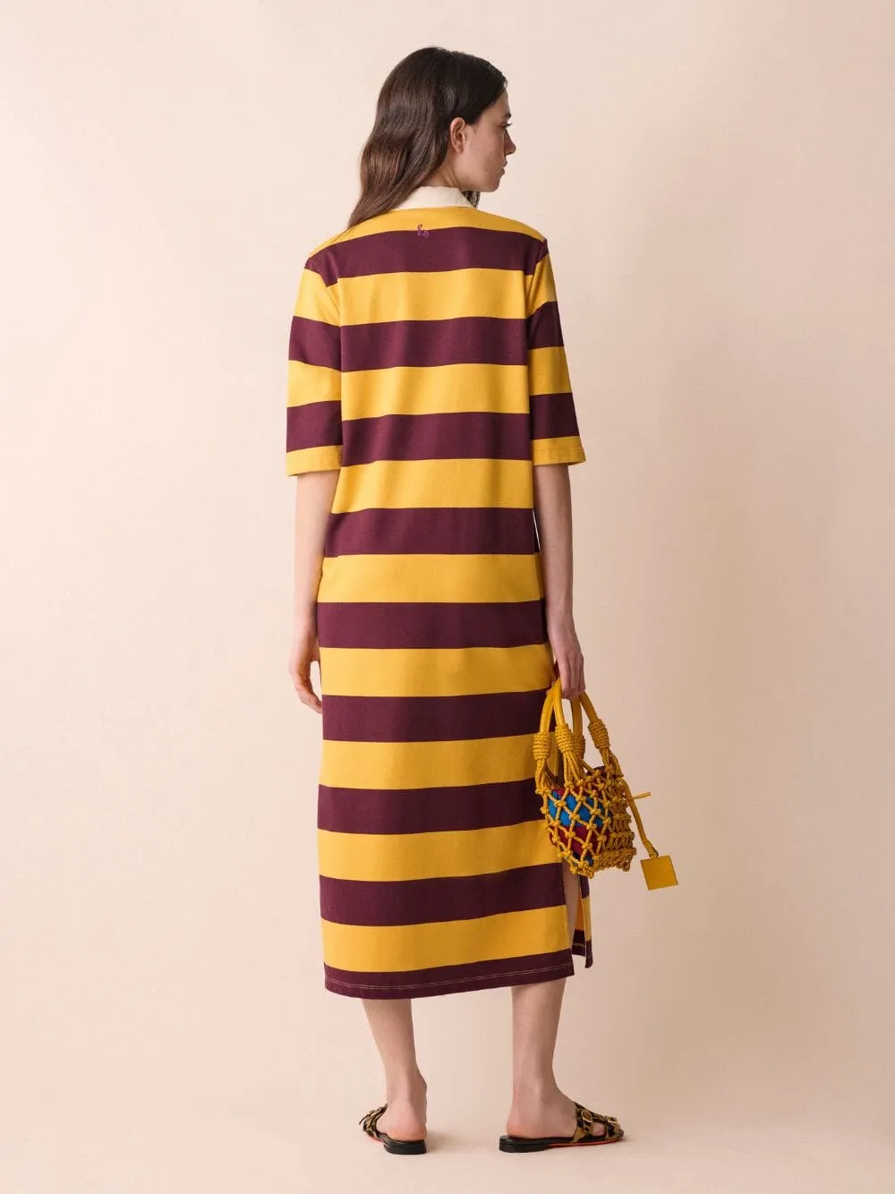 Cetus Striped Polo Dress With Embroidered Patch sold by Fashion Clinic product image thumbnail 4