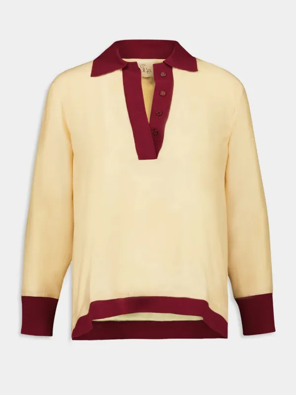 Diane Silk V-Neck Longsleeve sold by Fashion Clinic