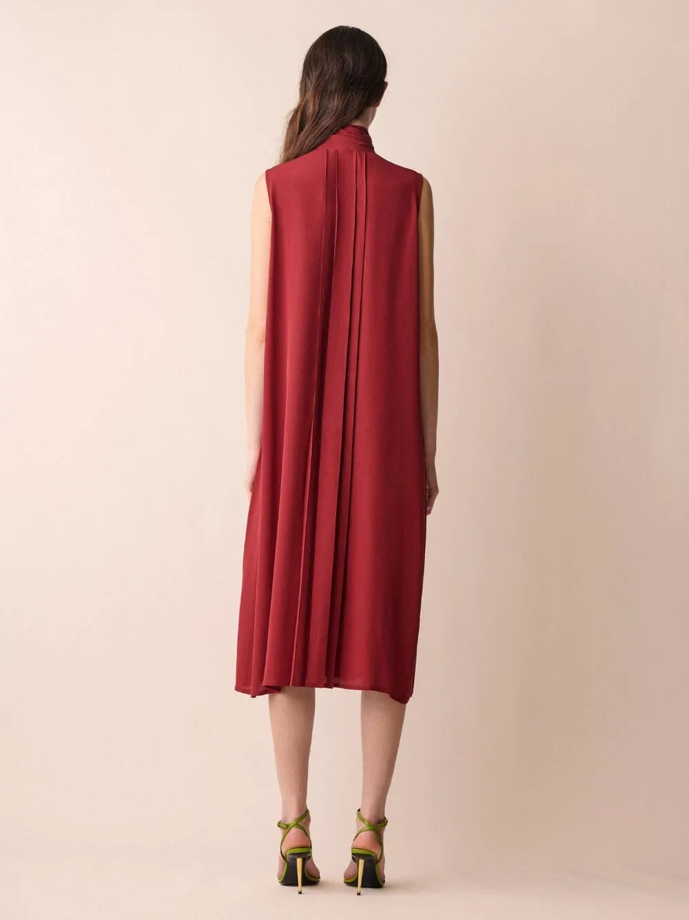 Aquarius Silk Cape Dress with Detachable Flower Broochvelvet sold by Fashion Clinic product image thumbnail 5