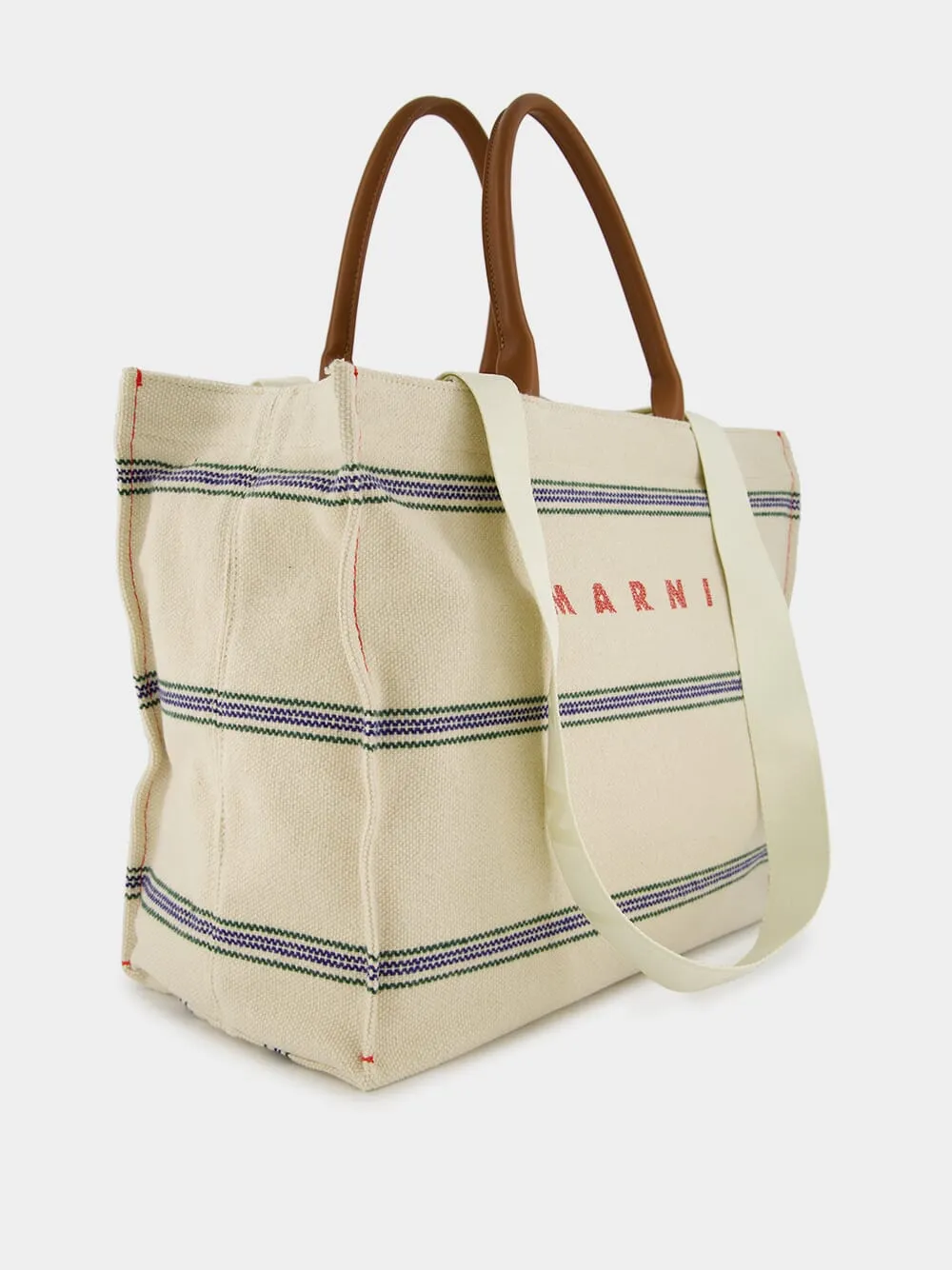 Embroidered Logo Canvas Tote sold by Fashion Clinic product image thumbnail 2