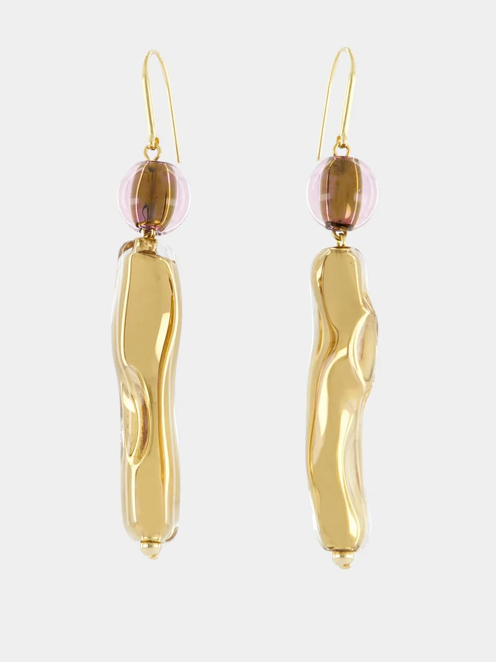 Sculpted Golden Drop Earrings sold by Fashion Clinic