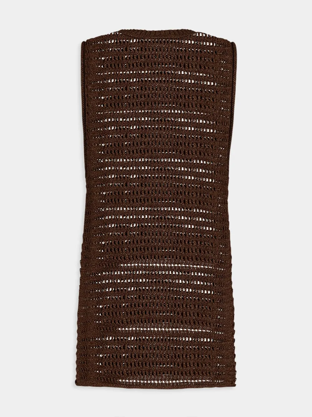 Open-Knit Brown Tank Top sold by Fashion Clinic product image thumbnail 2
