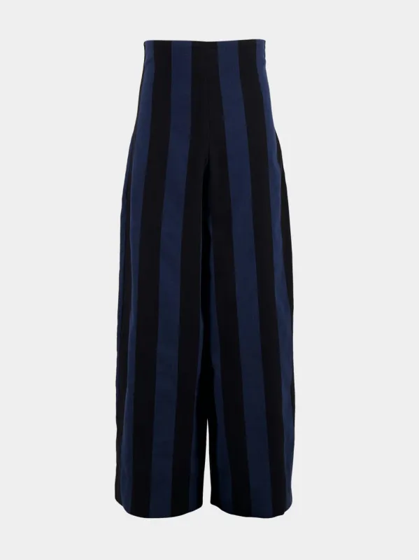 High-Waist Striped Trousers sold by Fashion Clinic