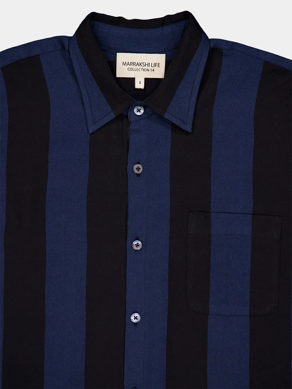 Navy Striped Silk Shirt sold by Fashion Clinic product image thumbnail 3