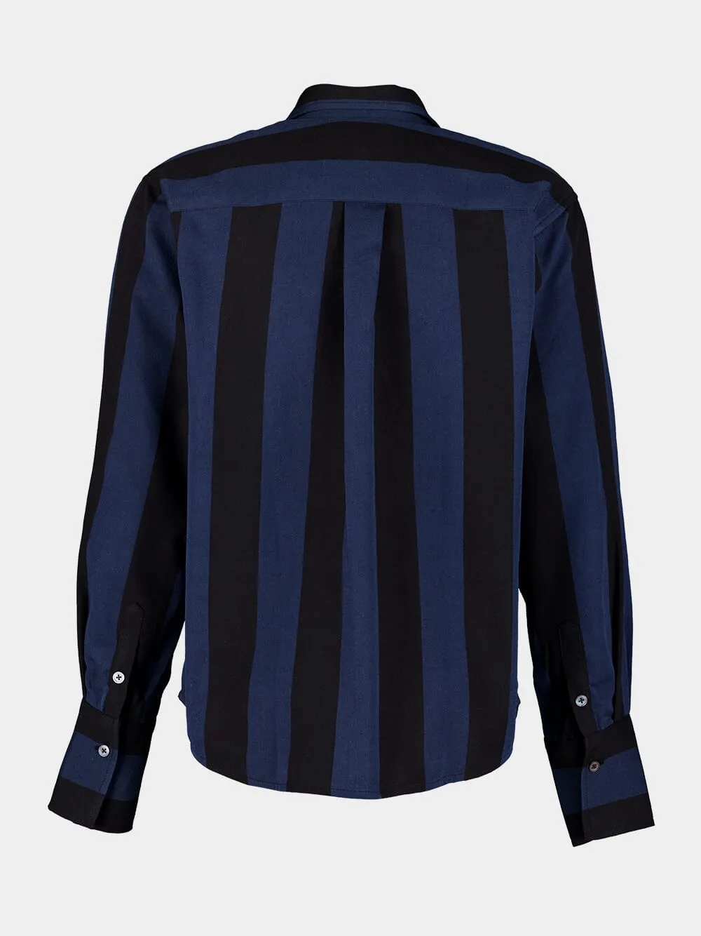 Navy Striped Silk Shirt sold by Fashion Clinic product image thumbnail 2