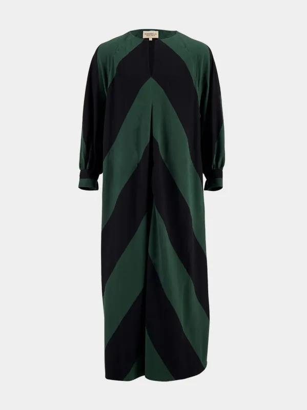 Geometric Green Maxi Dress sold by Fashion Clinic