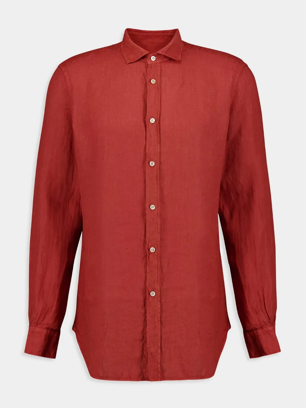 Rustic Red Linen Shirt sold by Fashion Clinic