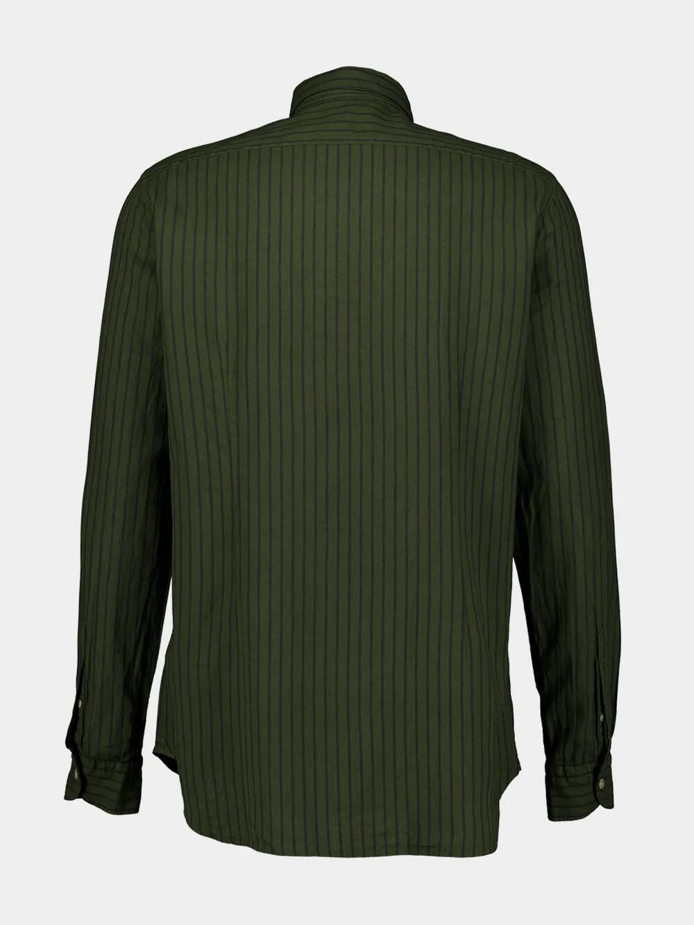 Green Striped Linen Shirt sold by Fashion Clinic product image thumbnail 2