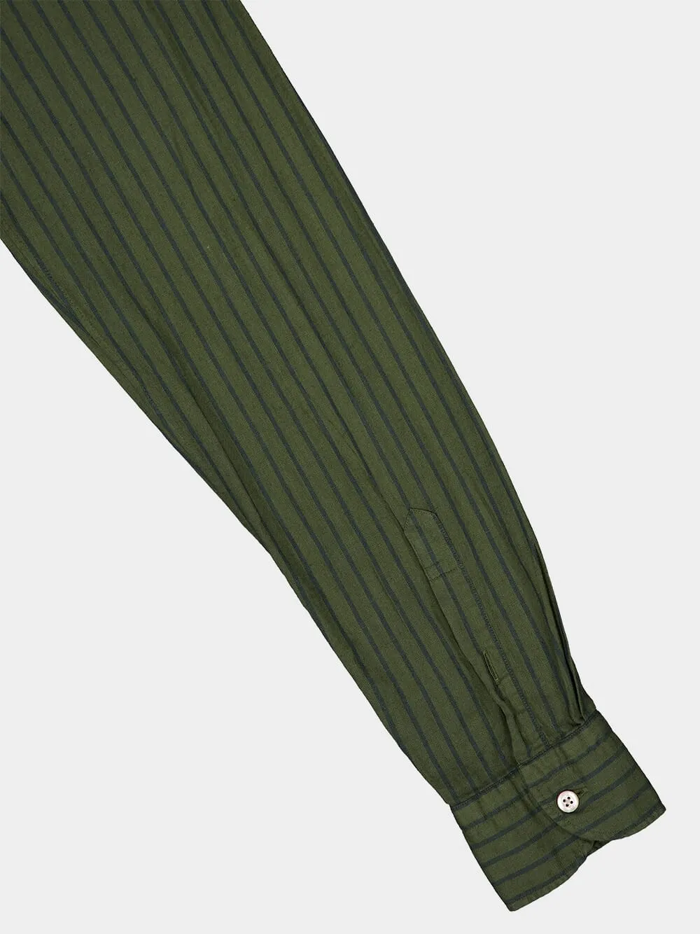 Green Striped Linen Shirt sold by Fashion Clinic product image thumbnail 4