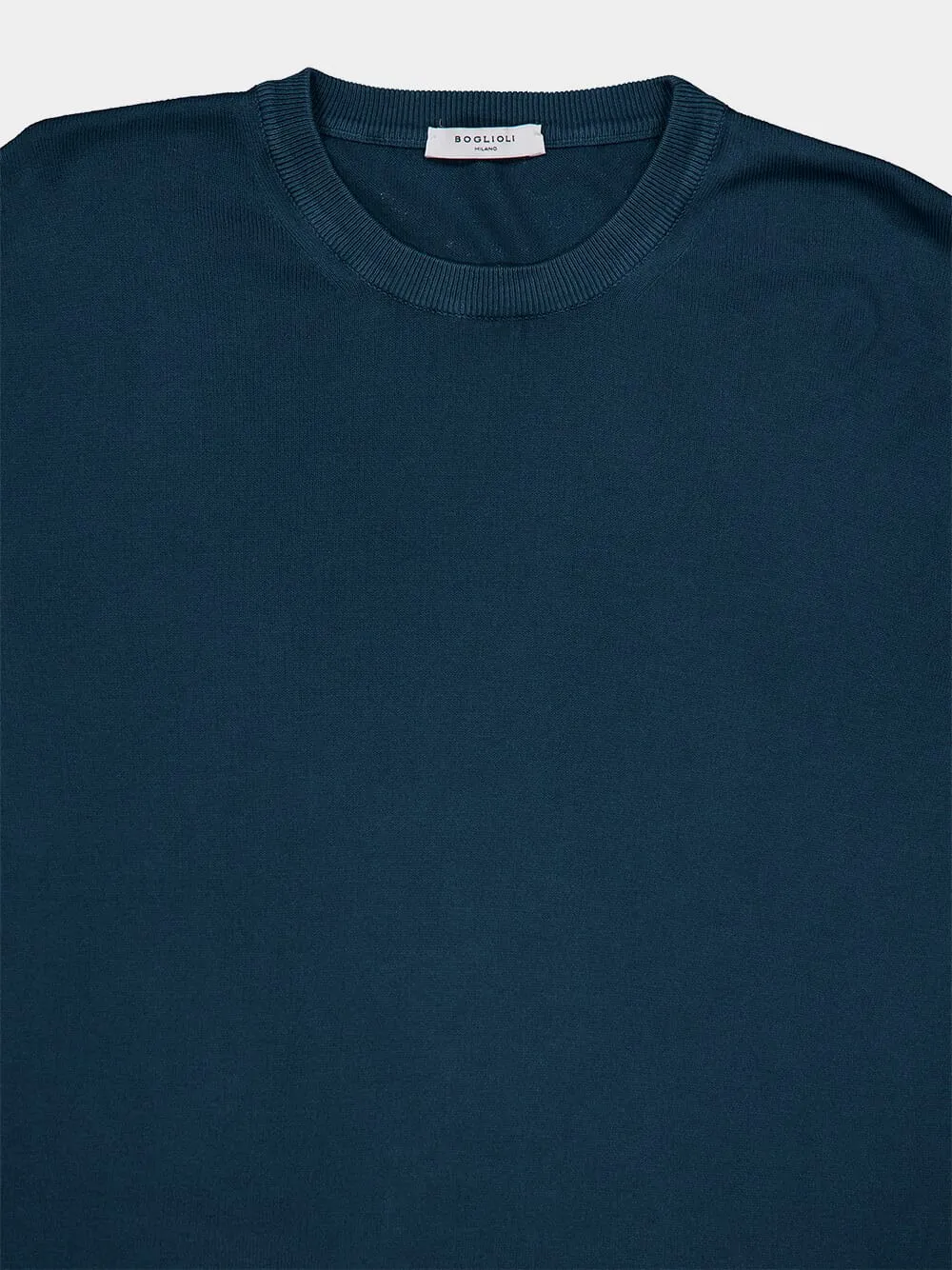 Blue Cotton Crew Neck Sweatshirt sold by Fashion Clinic product image thumbnail 3