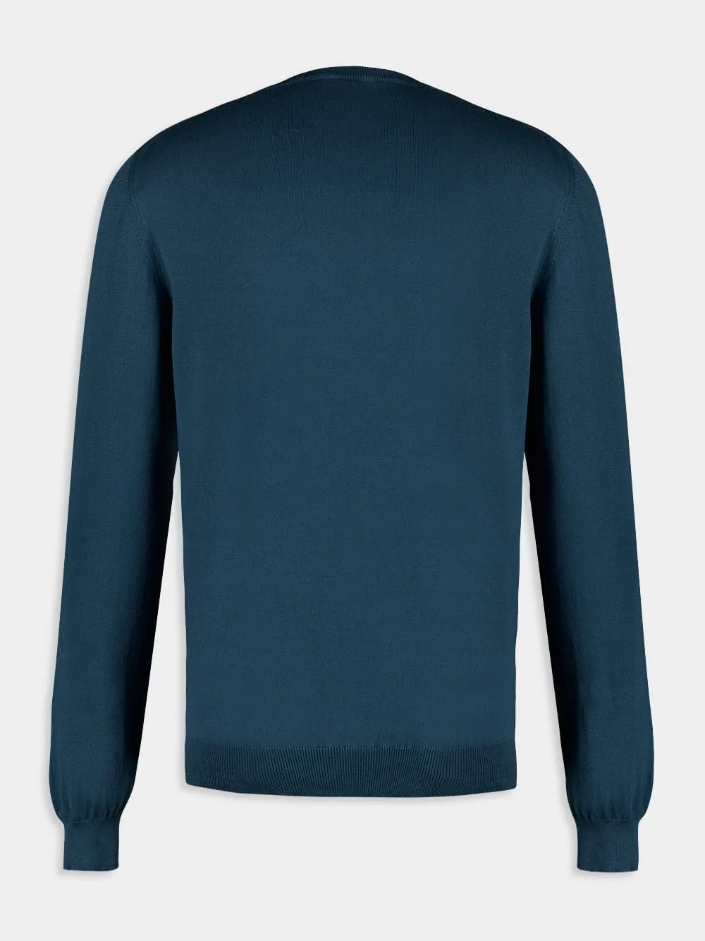 Blue Cotton Crew Neck Sweatshirt sold by Fashion Clinic product image thumbnail 2