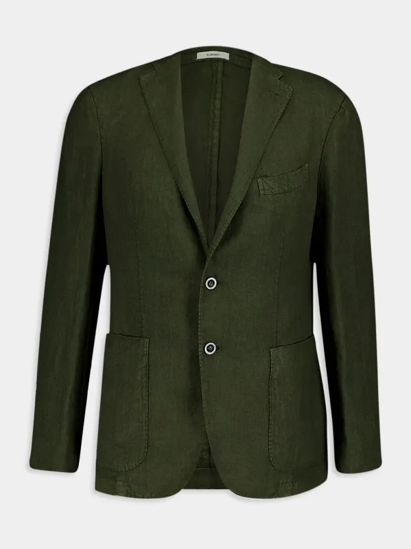 Olive Green Linen Suit sold by Fashion Clinic
