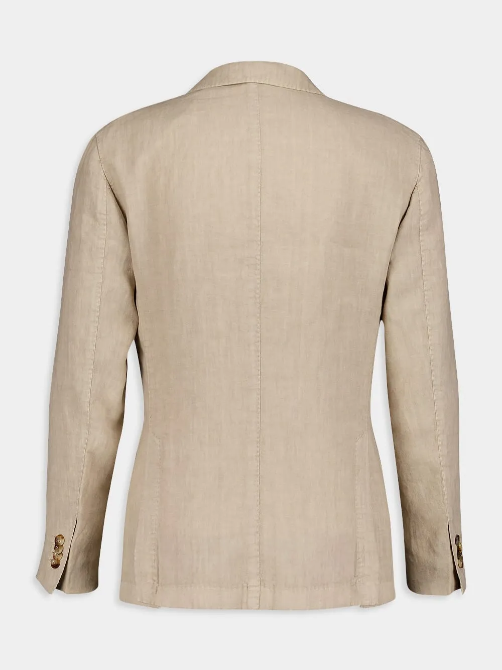 Beige Linen Notch-Lapel Jacket sold by Fashion Clinic product image thumbnail 2
