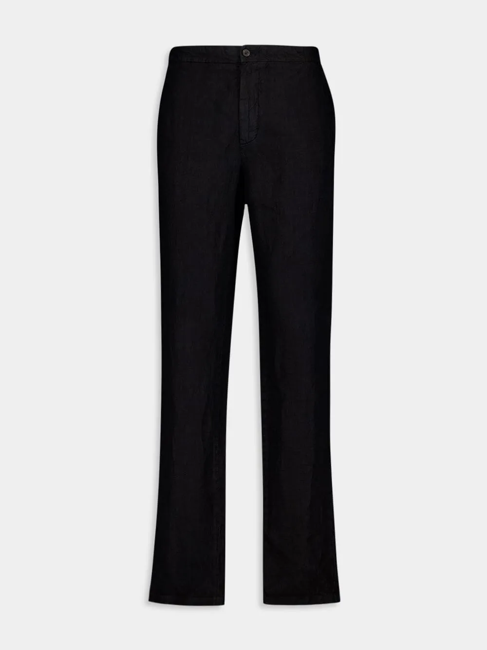 Tailored Black Linen Trousers sold by Fashion Clinic