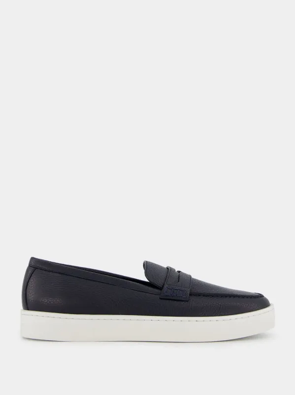 Ellis Navy Calf Leather Loafers sold by Fashion Clinic
