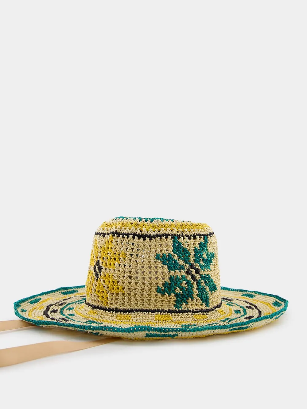 Geometric Floral Beach Hat sold by Fashion Clinic product image thumbnail 2