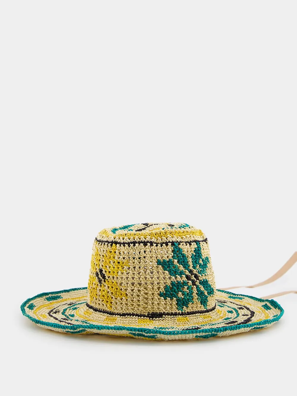 Geometric Floral Beach Hat sold by Fashion Clinic