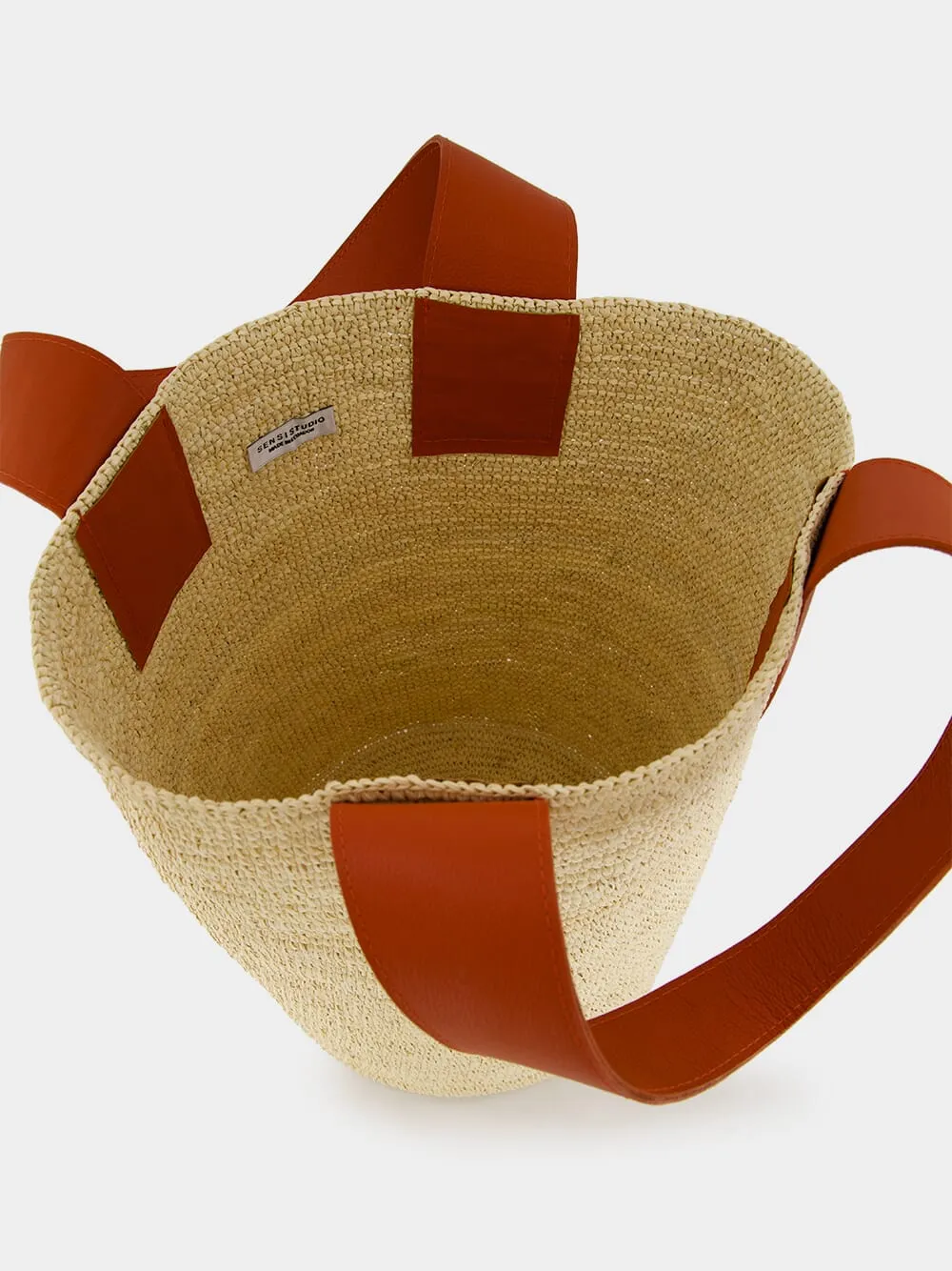 Tall Canasta with Leather Handles sold by Fashion Clinic product image thumbnail 5