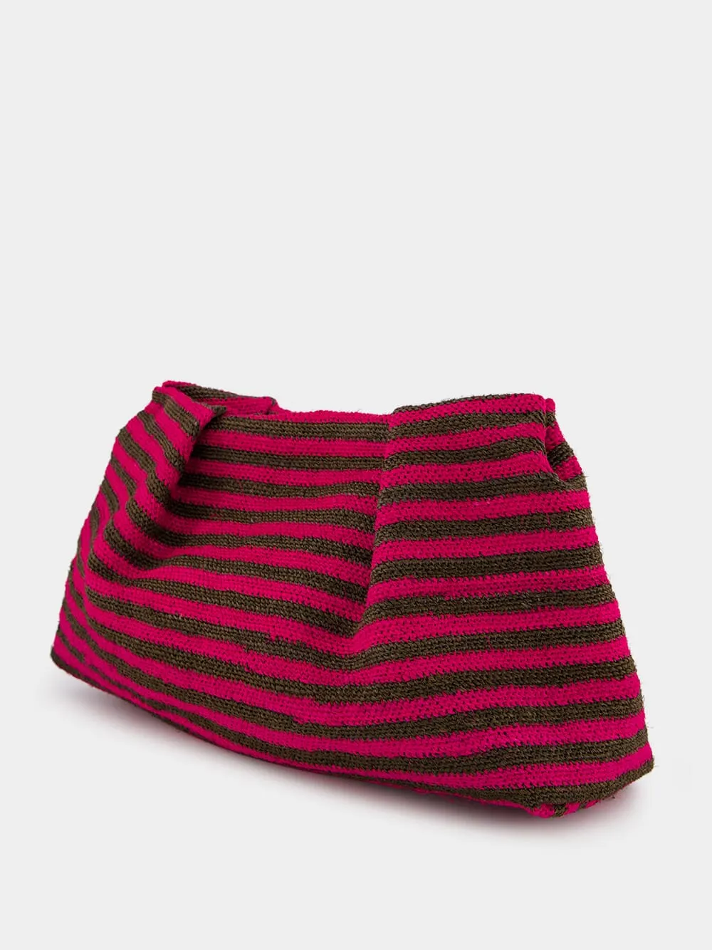 Pink and Chocolate Sisal Medium Pouch sold by Fashion Clinic product image thumbnail 4