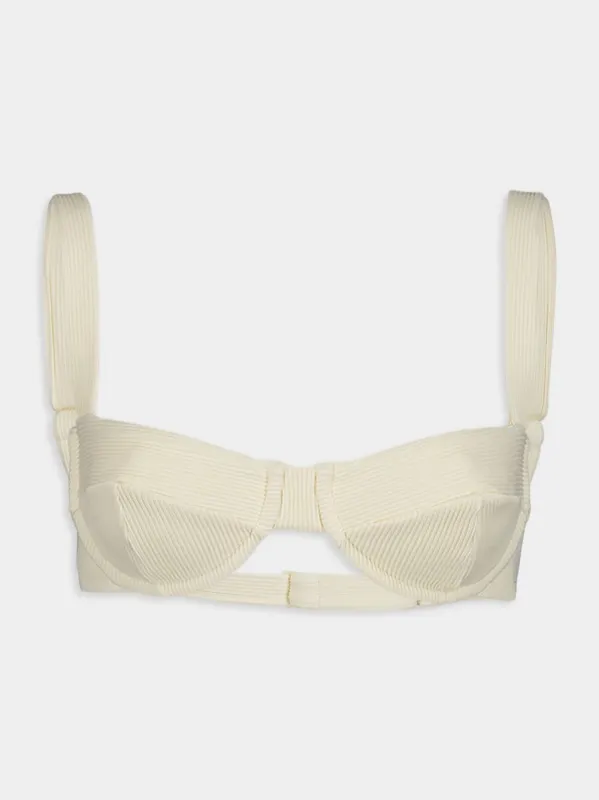 Ribbed Gaia Top White Clay made by Fashion Clinic