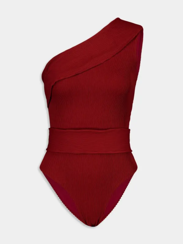 Maria One-Shoulder Swimsuit sold by Fashion Clinic