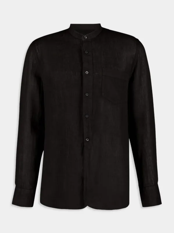 Classic Black Linen Shirt sold by Fashion Clinic