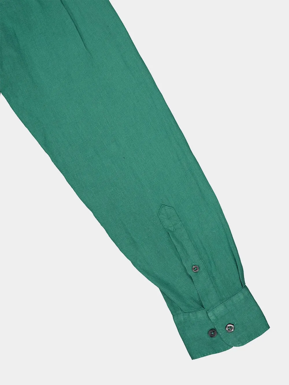 Regular Fit Green Linen Shirt sold by Fashion Clinic product image thumbnail 5