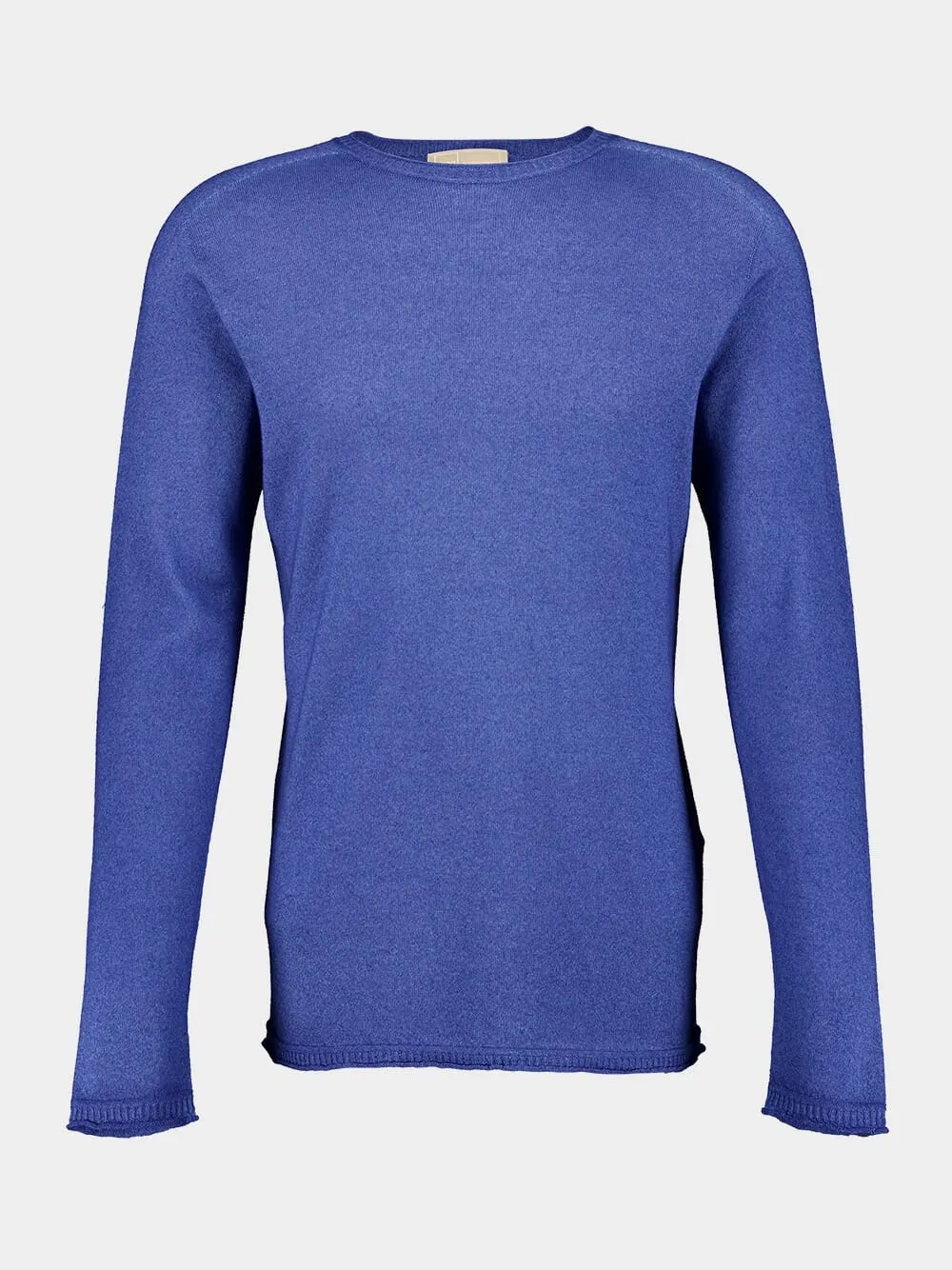 Blue Cashmere C-Neck Sweater sold by Fashion Clinic