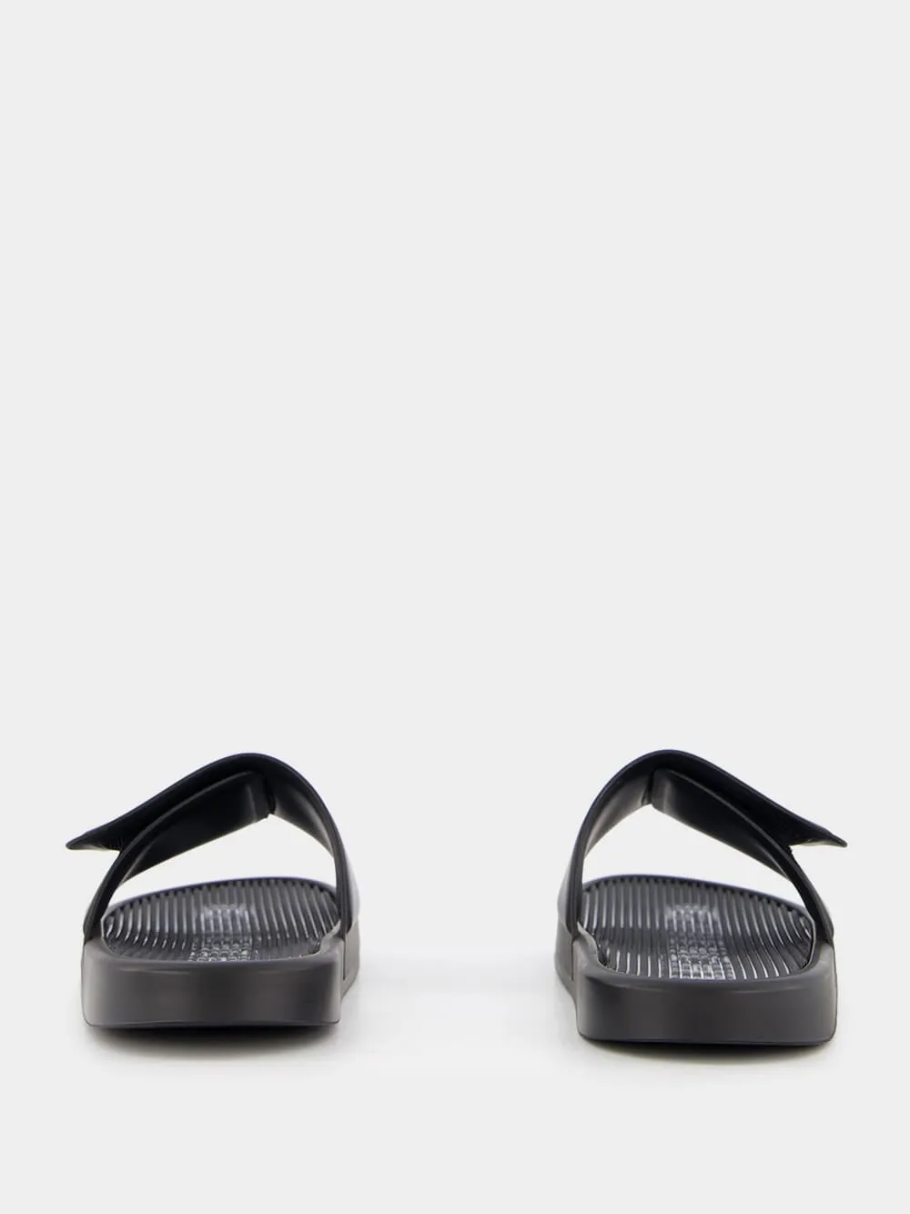 Synthetic Leather Black Slide Sandals sold by Fashion Clinic product image thumbnail 5