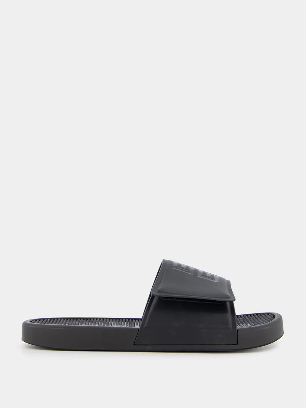 Synthetic Leather Black Slide Sandals sold by Fashion Clinic