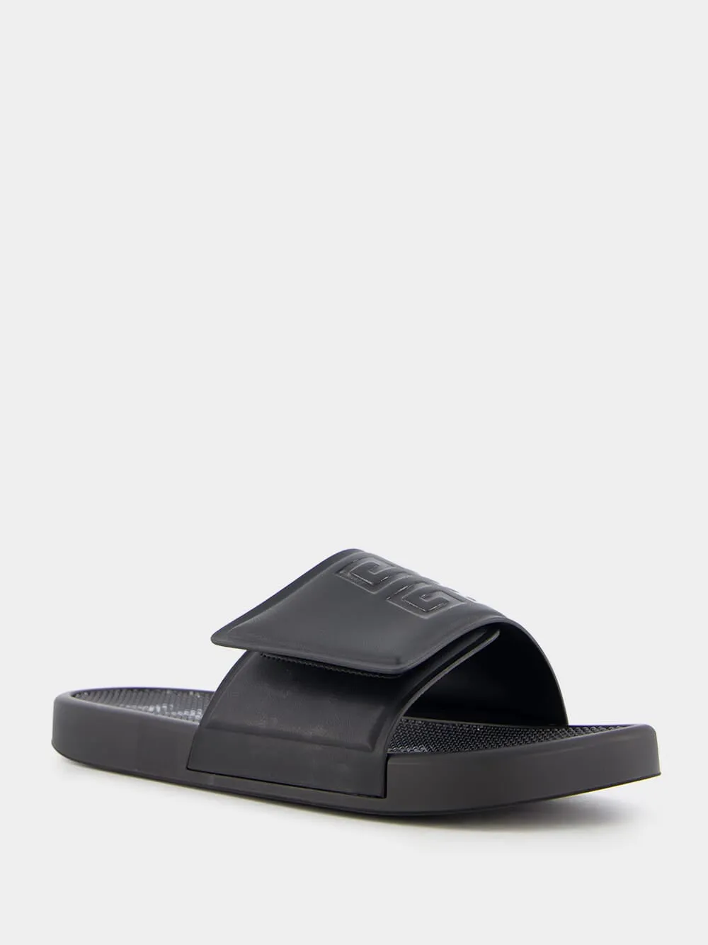 Synthetic Leather Black Slide Sandals sold by Fashion Clinic product image thumbnail 2