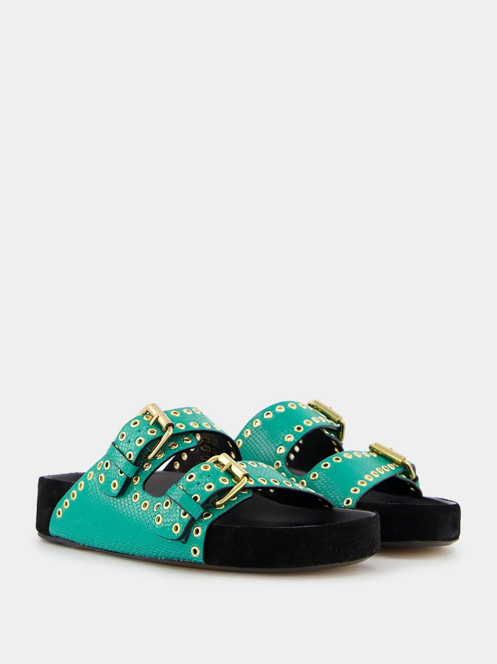 Lennyo Embellished Green Sandals sold by Fashion Clinic product image thumbnail 3