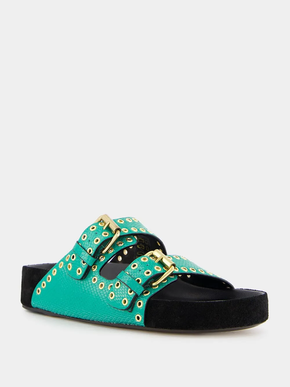 Lennyo Embellished Green Sandals sold by Fashion Clinic product image thumbnail 2