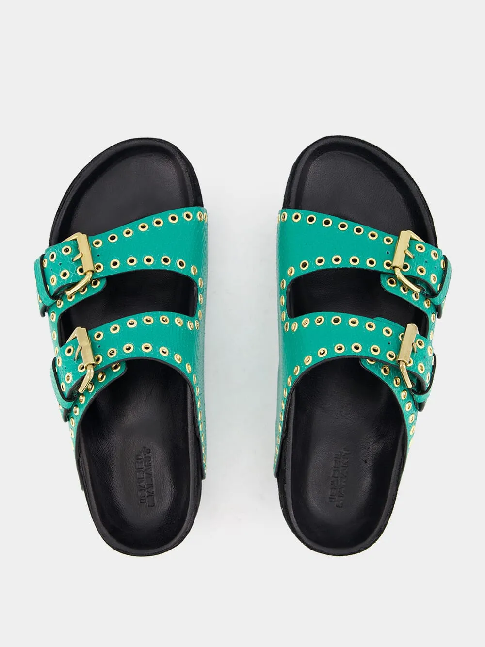 Lennyo Embellished Green Sandals sold by Fashion Clinic product image thumbnail 4