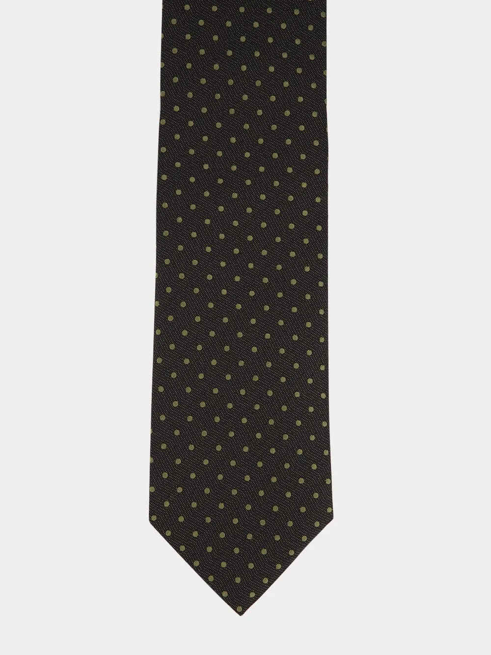 Dotted Olive Silk Tie sold by Fashion Clinic product image thumbnail 3