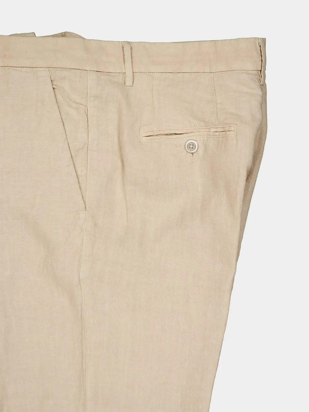 Neutral Linen Tailored Pants sold by Fashion Clinic product image thumbnail 3