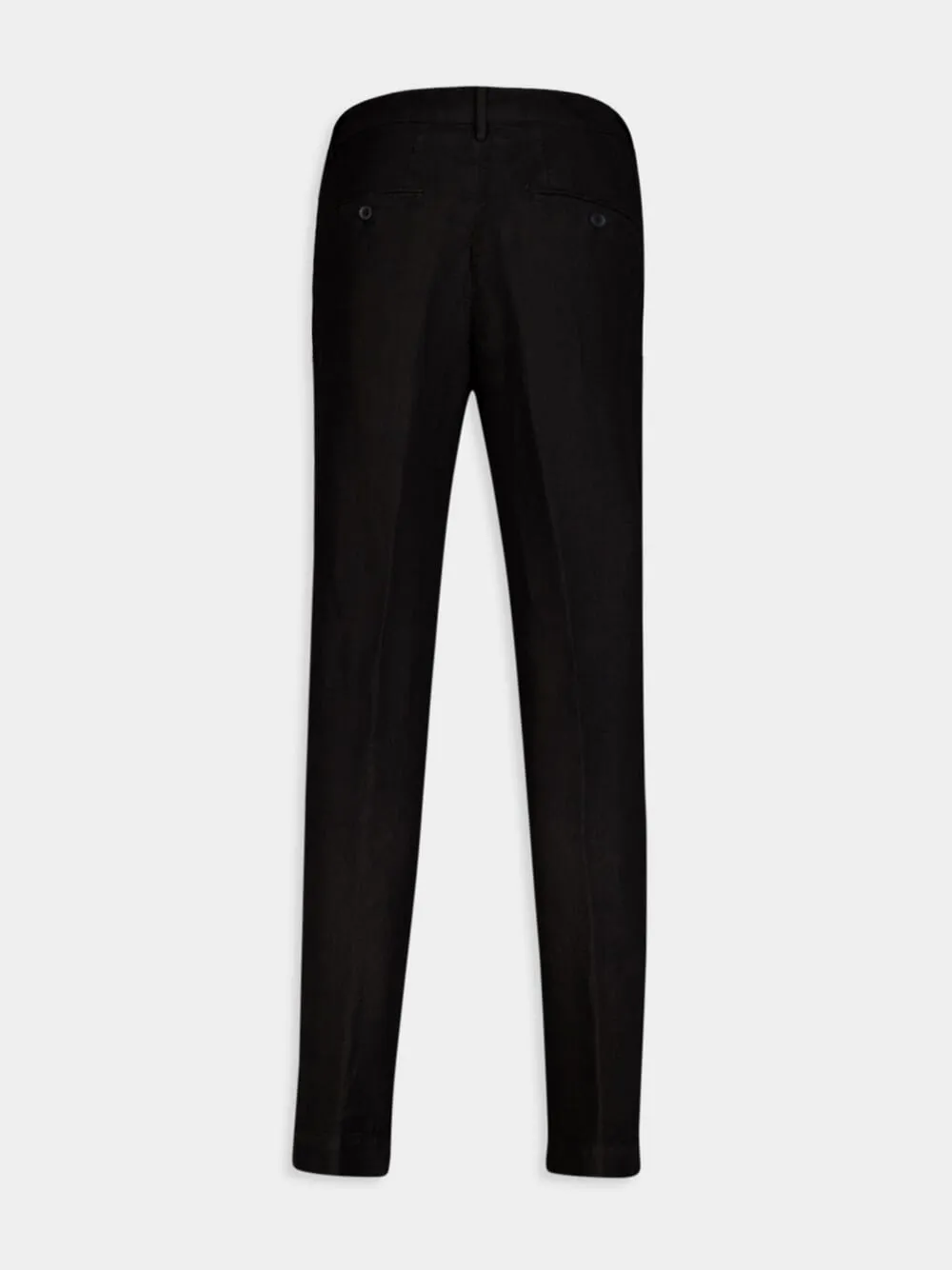Black Linen Trousers sold by Fashion Clinic product image thumbnail 2