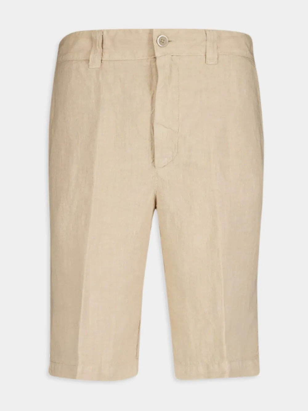 Beige Linen Bermuda Shorts sold by Fashion Clinic