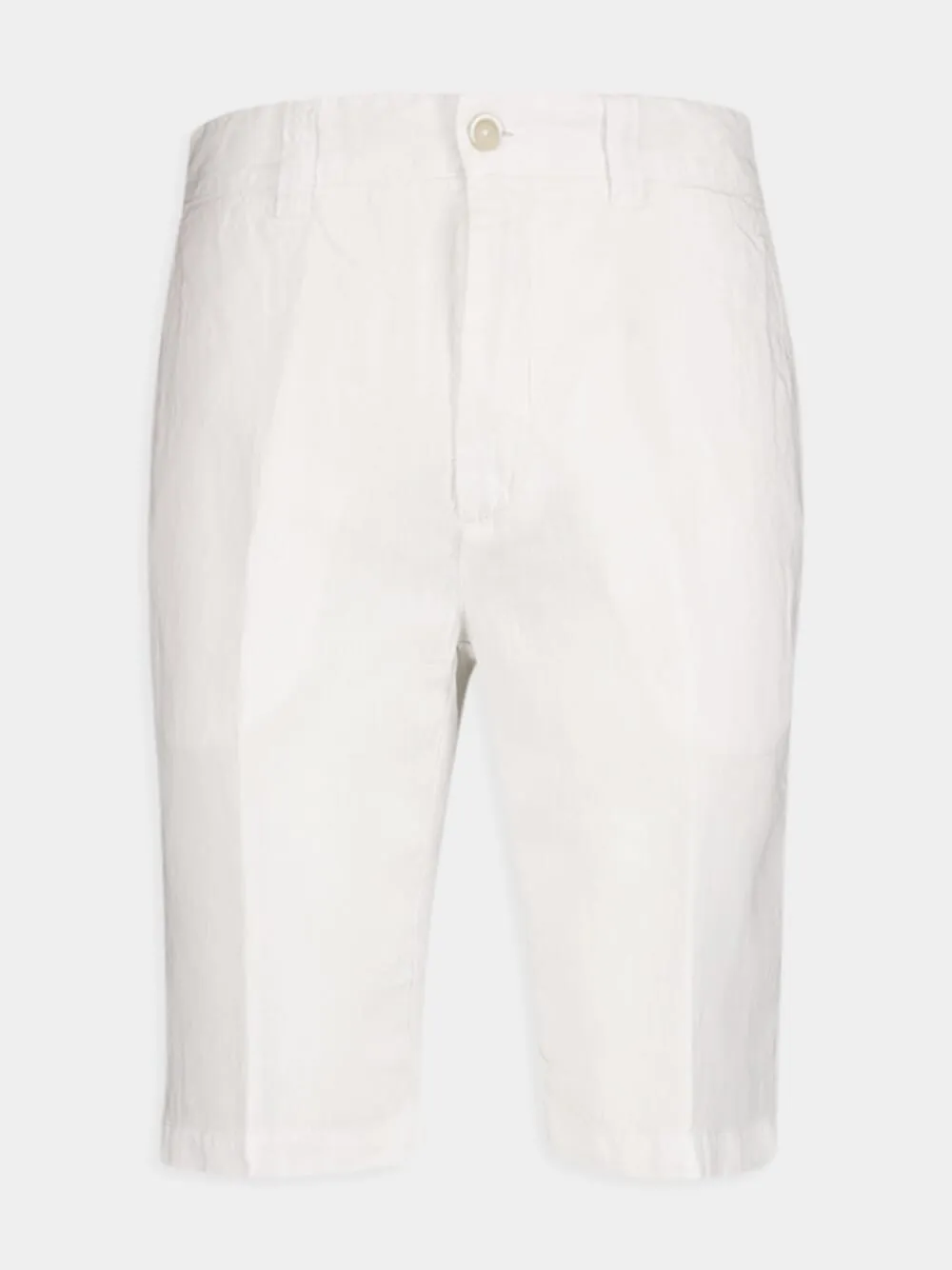 White Linen Bermuda Shorts sold by Fashion Clinic