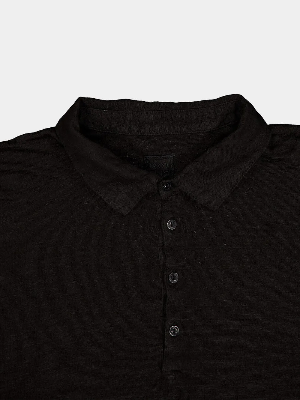 Classic Black Linen Polo sold by Fashion Clinic product image thumbnail 3