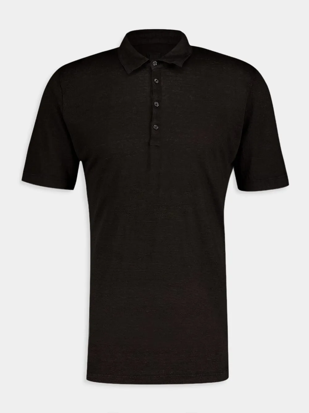 Classic Black Linen Polo sold by Fashion Clinic