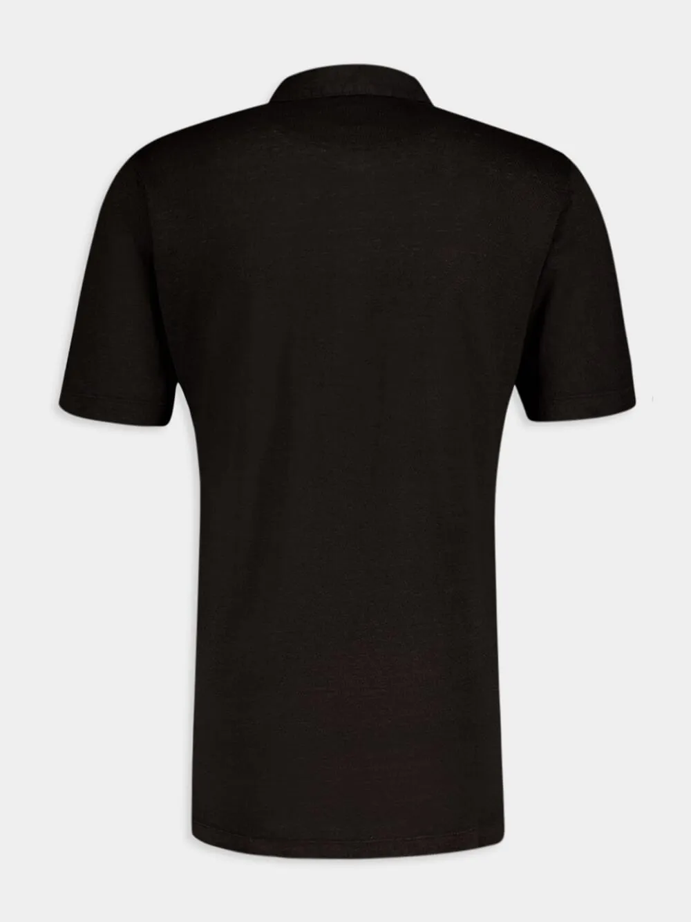 Classic Black Linen Polo sold by Fashion Clinic product image thumbnail 2