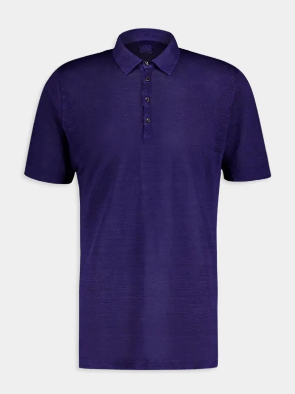 Regal Navy Linen Polo sold by Fashion Clinic