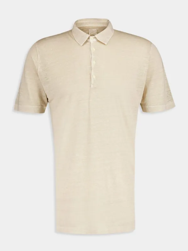 Cream Linen Polo Elegance sold by Fashion Clinic