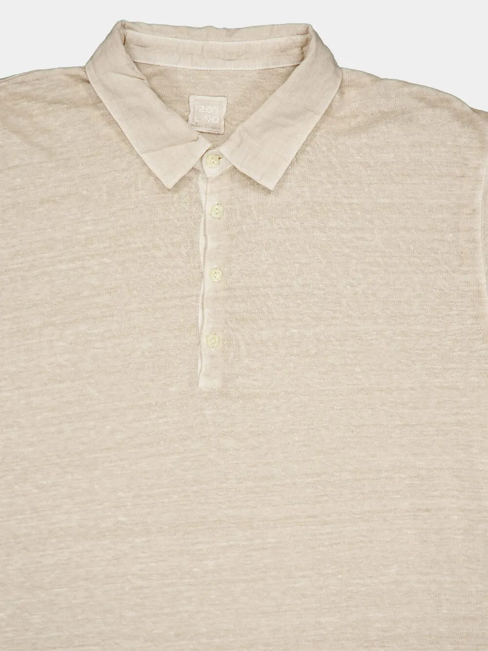 Cream Linen Polo Elegance sold by Fashion Clinic product image thumbnail 3
