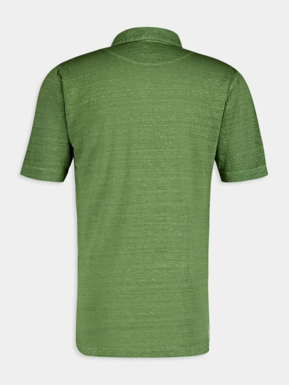 Green Linen Polo Shirt sold by Fashion Clinic product image thumbnail 2